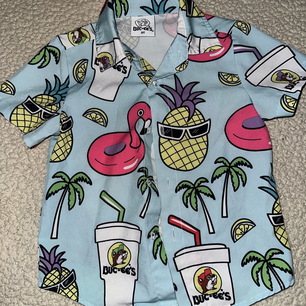 Kids Tropical Print Shirt - Blue